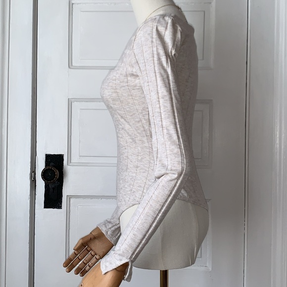 FREE PEOPLE RIBBED SQUARE NECK BODYSUIT - Picture 5 of 11